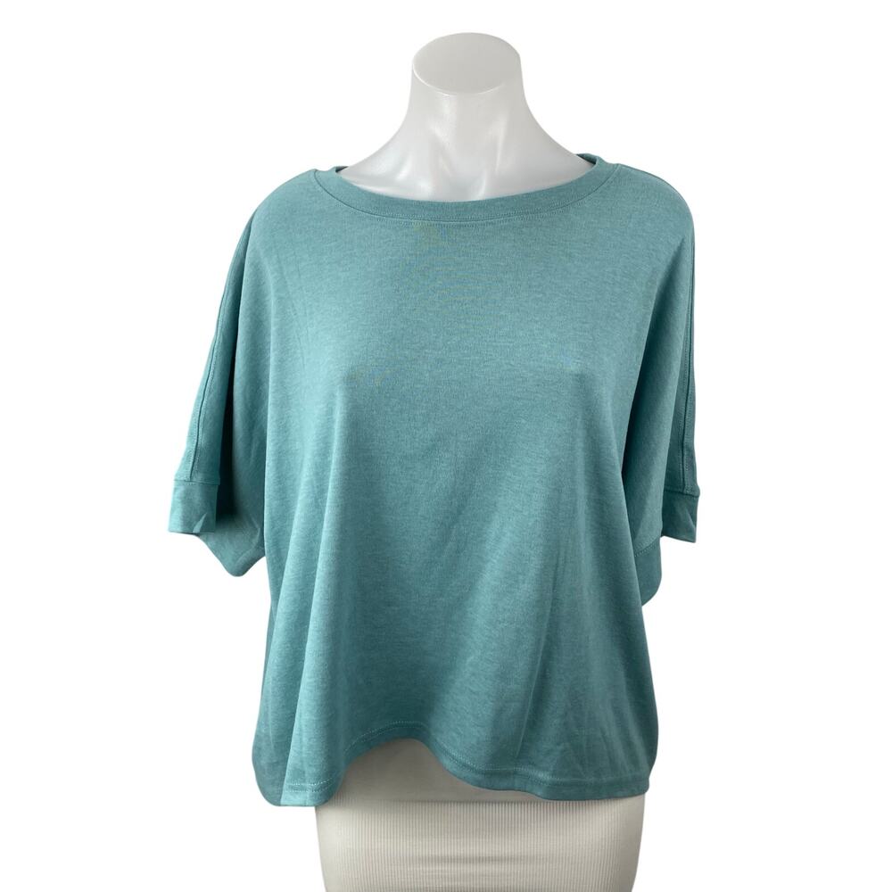 NEW Dokotoo Womens Teal Blue Half Sleeve Round Neck Loose T Shirt Tee Top Size M